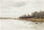 John Frederick Kensett - Bilder Gemälde - At the Water's Edge