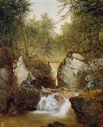 John Frederick Kensett - Bilder Gemälde - Bash-Bish Falls, Massachusetts
