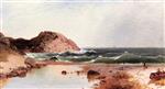John Frederick Kensett - Bilder Gemälde - Beach Scene at Eagle Rock