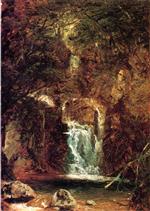 John Frederick Kensett - Bilder Gemälde - Cascade near Lake George