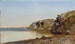 John Frederick Kensett - Bilder Gemälde - Cliffs at Newport, Rhode Island