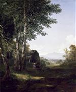 John Frederick Kensett  - Bilder Gemälde - Distant View of the Mansfield Mountain, Vermont