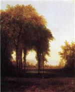 John Frederick Kensett  - Bilder Gemälde - Farm at the Edge of the Forest