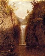 John Frederick Kensett  - Bilder Gemälde - Landscape with Waterfall