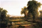 John Frederick Kensett  - Bilder Gemälde - Path over the Field - A Recollection of the Hudson