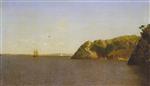 John Frederick Kensett  - Bilder Gemälde - Sailing on the Bay, Newport Harbor