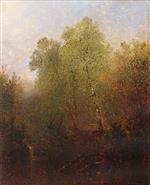 John Frederick Kensett  - Bilder Gemälde - Spring Landscape with Waterfall