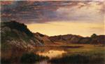 John Frederick Kensett  - Bilder Gemälde - Sunrise among the Rocks of Paradise, Newport