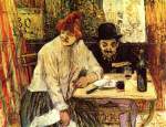 Henri de Toulouse Lautrec - Bilder Gemälde - A la Mie (Im Restaurant La Mie)