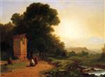 John Frederick Kensett  - Bilder Gemälde - The Shrine - A Scene in Italy