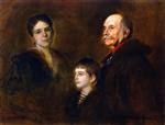 Franz von Lenbach - Bilder Gemälde - General von Hartmann with Wife and Son