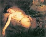 Franz von Lenbach  - paintings - Lying Female Nude
