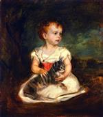 Franz von Lenbach - Bilder Gemälde - Portrait of a Child with Cat