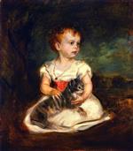 Franz von Lenbach  - paintings - Portrait of a Child with Cat
