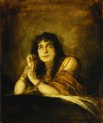 Franz von Lenbach  - Bilder Gemälde - Portrait of Sarah Bernhardt, as Lady Macbeth