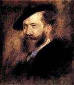 Franz von Lenbach  - Bilder Gemälde - Portrait of the Artist Wilhelm Busch 
