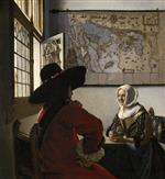 Jan Vermeer van Delft - Bilder Gemälde - Der Soldat und das lachende Mädchen