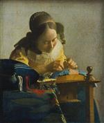 Jan Vermeer van Delft - paintings - Die Spitzenklöpplerin
