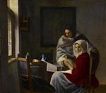 Jan Vermeer van Delft - Bilder Gemälde - Die unterbrochene Musikstunde