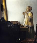 Jan Vermeer van Delft - Bilder Gemälde - Junge Dame mit Perlenhalsband