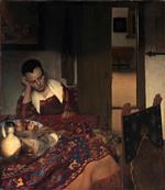 Jan Vermeer van Delft - Bilder Gemälde - Schlafendes Mädchen
