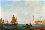 Felix Ziem - Bilder Gemälde - A View of Venice with St. Mark's beyond