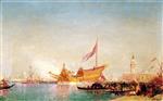 Felix Ziem  - Bilder Gemälde - Le Bucentaure vu du quai des esclaffons, Venise