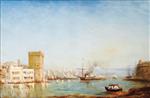 Felix Ziem  - Bilder Gemälde - Le Vieux Port De Marseille Et La Tour Saint-Jean