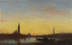 Felix Ziem  - Bilder Gemälde - San Giorgio at sunset