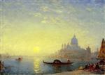 Felix Ziem  - Bilder Gemälde - Santa Maria della Salute at Sunset
