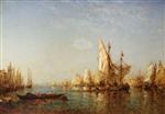 Felix Ziem  - Bilder Gemälde - Shipping on the Grand Canal Venice