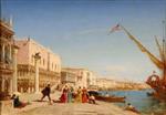 Felix Ziem  - Bilder Gemälde - The Doge's Palace in Venice