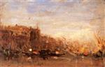 Felix Ziem  - Bilder Gemälde - Venise, étude de gondole sur le Grand Canal