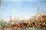 Felix Ziem  - Bilder Gemälde - Venise, étude du quai des Esclavons