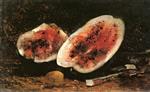 Felix Ziem  - Bilder Gemälde - Watermelon with Lemon and Cherries