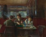 Jean Beraud - Bilder Gemälde - Backgammon at the Café