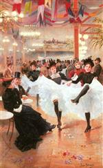 Jean Beraud - Bilder Gemälde - Cafe de Paris