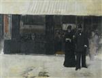 Jean Beraud - Bilder Gemälde - Couple in front of a Jewelry Shop