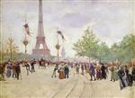 Jean Beraud - Bilder Gemälde - Entrance to the Exposition Universelle