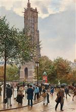 Jean Beraud  - Bilder Gemälde - La tour Saint-Jacques