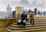 Jean Beraud  - Bilder Gemälde - Milliner on the Pont des Arts
