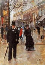 Jean Beraud  - Bilder Gemälde - On the boulevard