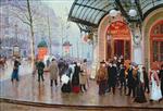 Jean Beraud  - Bilder Gemälde - Outside the Vaudeville Theatre, Paris