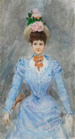 Jean Beraud  - Bilder Gemälde - Portrait of an Elegant Woman