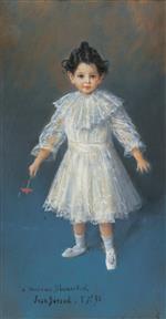 Jean Beraud  - Bilder Gemälde - Portrait of Three-Years-Old Jacques Blumenthal