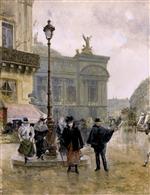 Jean Beraud  - Bilder Gemälde - Refuge, la Place de l'Opéra