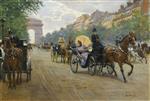 Jean Beraud  - Bilder Gemälde - Scene on the Champs-Élysées