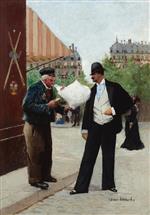 Jean Beraud  - Bilder Gemälde - The Paperboy