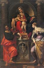 Annibale Carracci - Bilder Gemälde - Madonna and Child with Saints John the Baptist, John the Evangelist, and St. Catherine