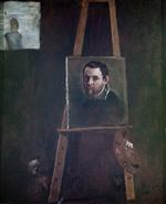 Annibale Carracci  - Bilder Gemälde - Self portrait mounted on an easel
